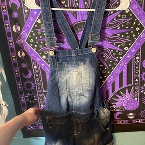 jean short overalls